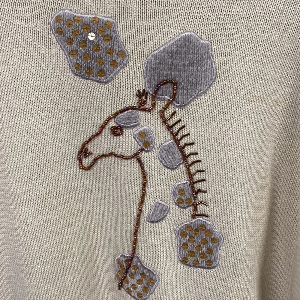 Vintage Storybook Knits cardigan sweater called Giraffe Language size large - Picture 9 of 11